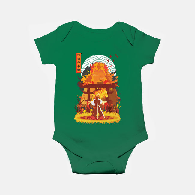 Kyojuro Rengoku-baby basic onesie-SwensonaDesigns