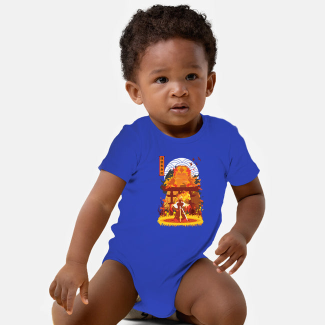 Kyojuro Rengoku-baby basic onesie-SwensonaDesigns