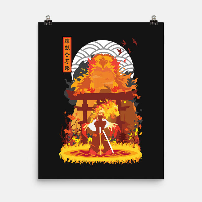 Kyojuro Rengoku-none matte poster-SwensonaDesigns