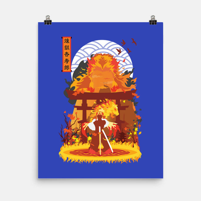 Kyojuro Rengoku-none matte poster-SwensonaDesigns