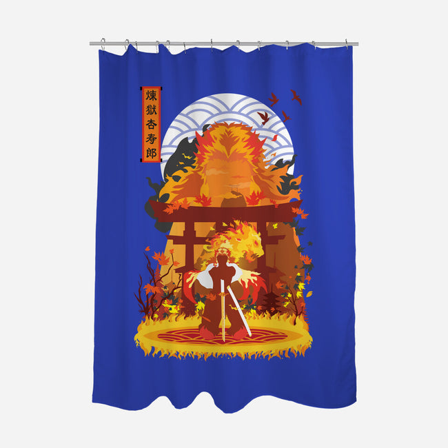 Kyojuro Rengoku-none polyester shower curtain-SwensonaDesigns