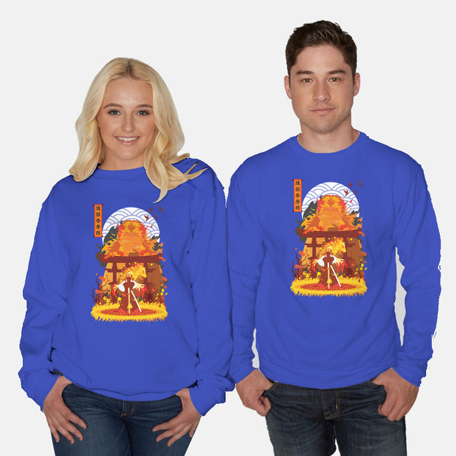 Kyojuro Rengoku-unisex crew neck sweatshirt-SwensonaDesigns