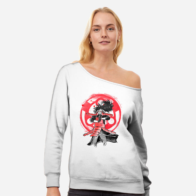 Madara's Will-womens off shoulder sweatshirt-constantine2454