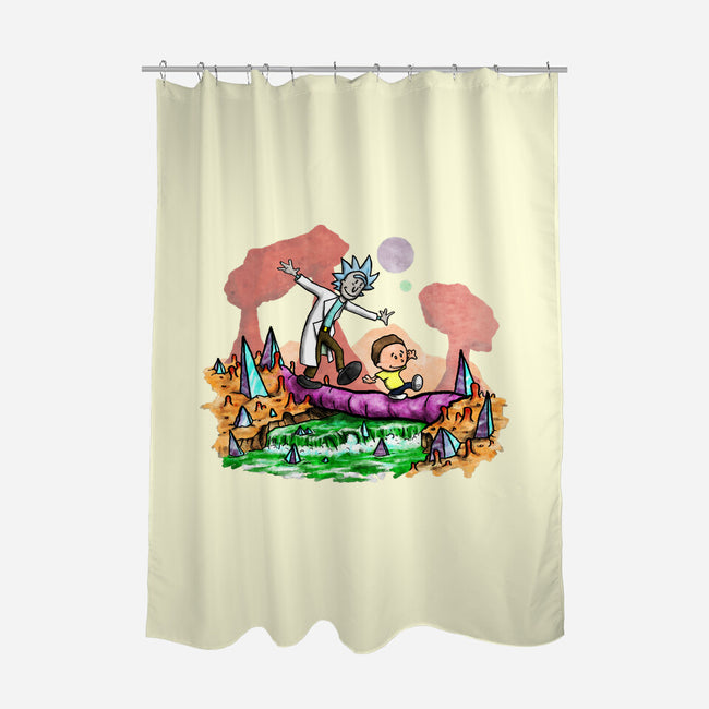 Look Morty!-none polyester shower curtain-NightWolf Studios