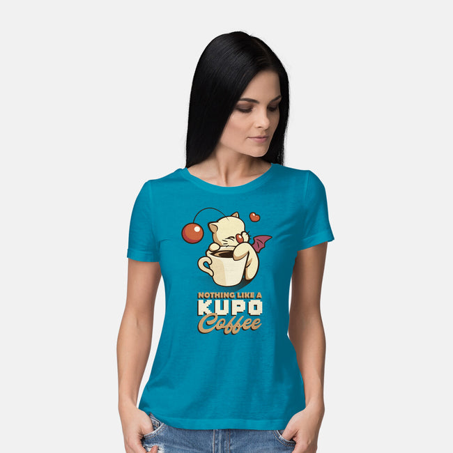 Nothing Like A Kup-O-Coffee-womens basic tee-Sergester