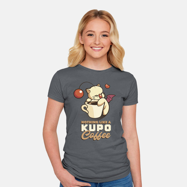 Nothing Like A Kup-O-Coffee-womens fitted tee-Sergester