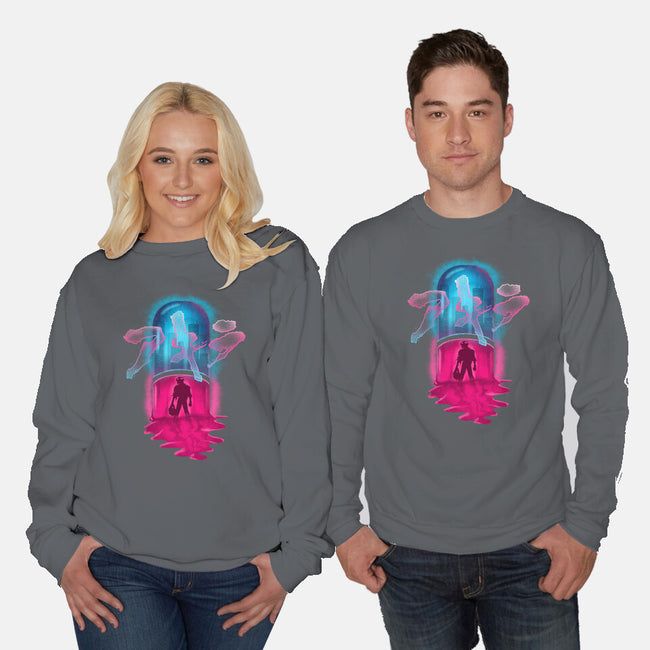 Neo-Tokyo Pill-unisex crew neck sweatshirt-Wookie Mike