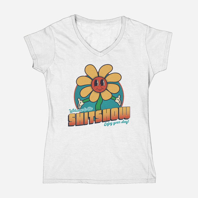 Welcome To The Shitshow!-womens v-neck tee-RoboMega