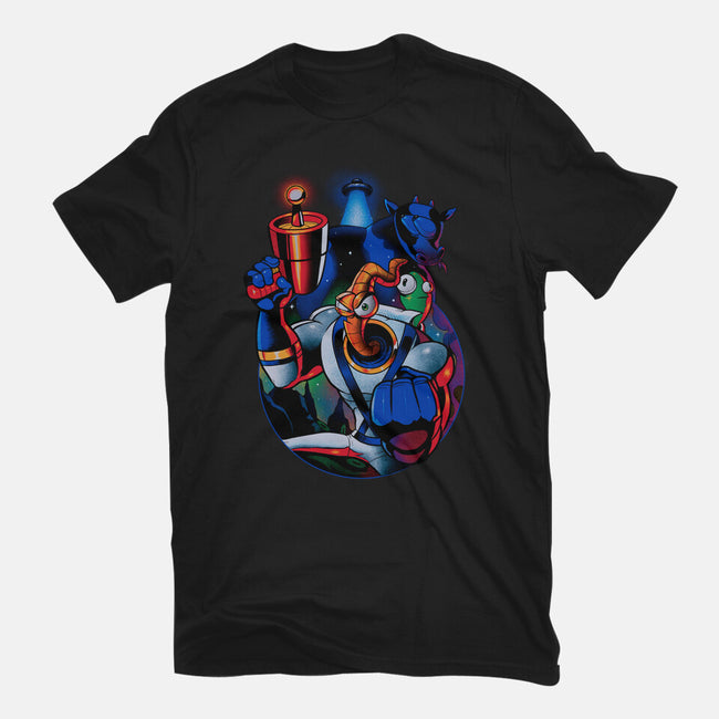 Earthworm Groovy!-womens fitted tee-Bruno Mota