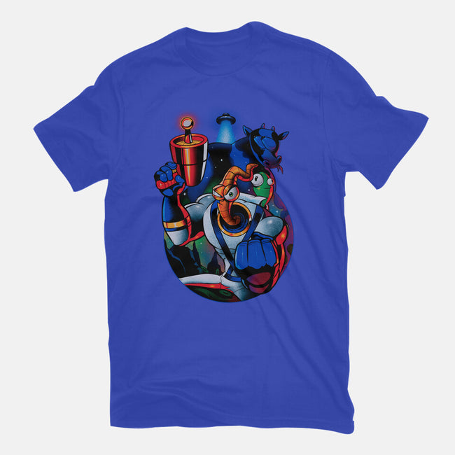 Earthworm Groovy!-womens fitted tee-Bruno Mota