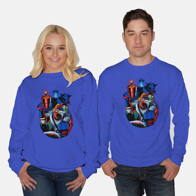Earthworm Groovy!-unisex crew neck sweatshirt-Bruno Mota