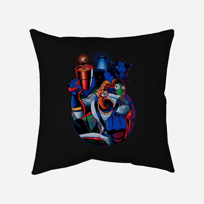Earthworm Groovy!-none non-removable cover w insert throw pillow-Bruno Mota