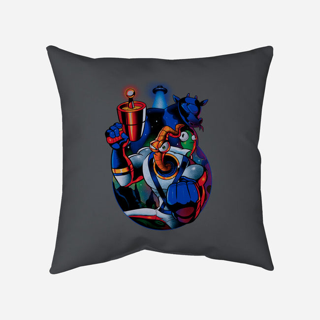 Earthworm Groovy!-none non-removable cover w insert throw pillow-Bruno Mota