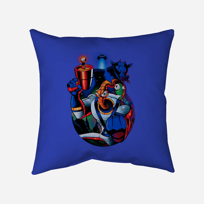 Earthworm Groovy!-none non-removable cover w insert throw pillow-Bruno Mota