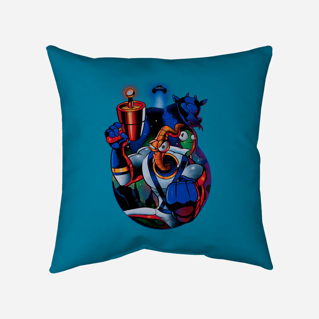 Earthworm Groovy!-none non-removable cover w insert throw pillow-Bruno Mota