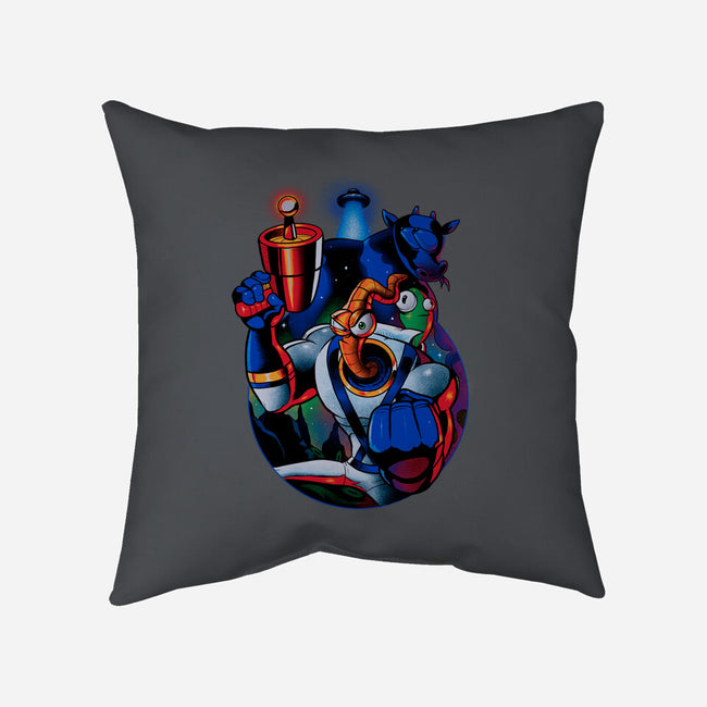 Earthworm Groovy!-none removable cover throw pillow-Bruno Mota