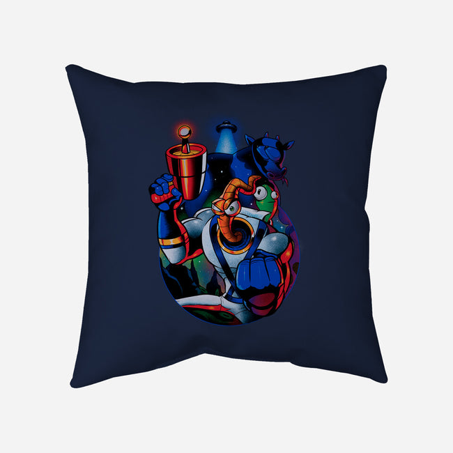 Earthworm Groovy!-none removable cover throw pillow-Bruno Mota