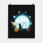 Moon Cat Planets-none matte poster-Vallina84