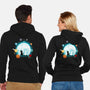 Moon Cat Planets-unisex zip-up sweatshirt-Vallina84