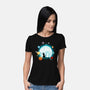 Moon Cat Planets-womens basic tee-Vallina84
