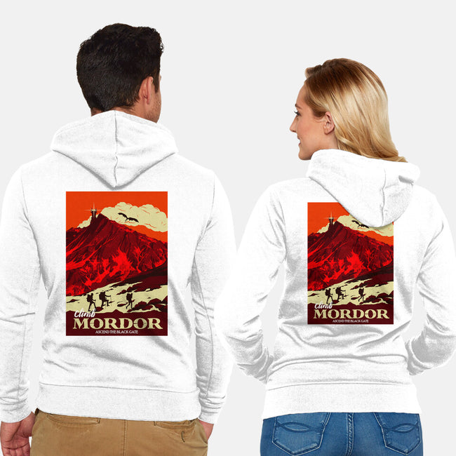 Climb Mordor-unisex zip-up sweatshirt-heydale