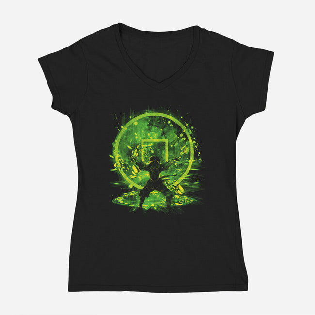 Earth Storm-womens v-neck tee-kharmazero