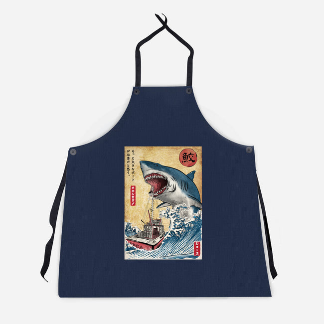Hunting The Shark In Japan-unisex kitchen apron-DrMonekers