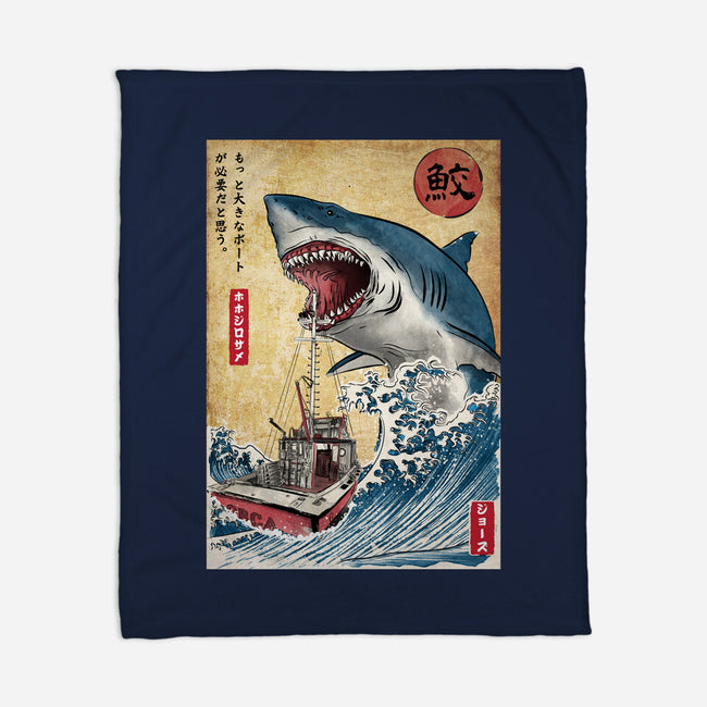 Hunting The Shark In Japan-none fleece blanket-DrMonekers