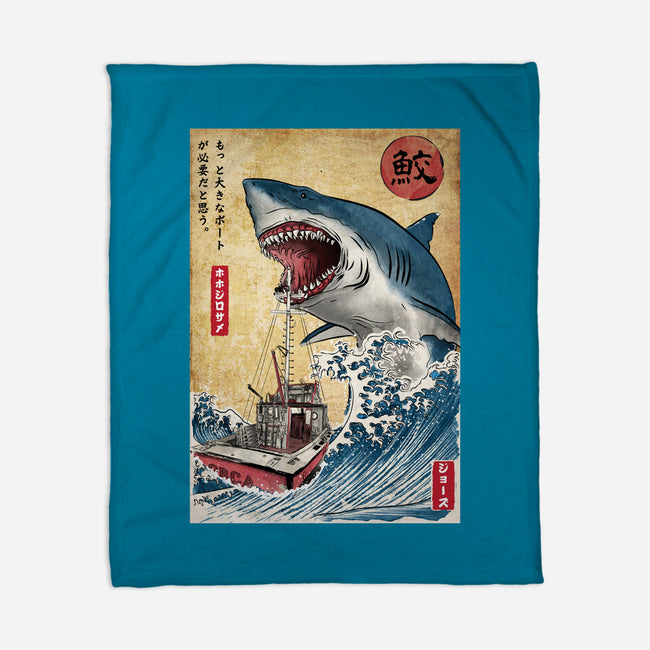 Hunting The Shark In Japan-none fleece blanket-DrMonekers