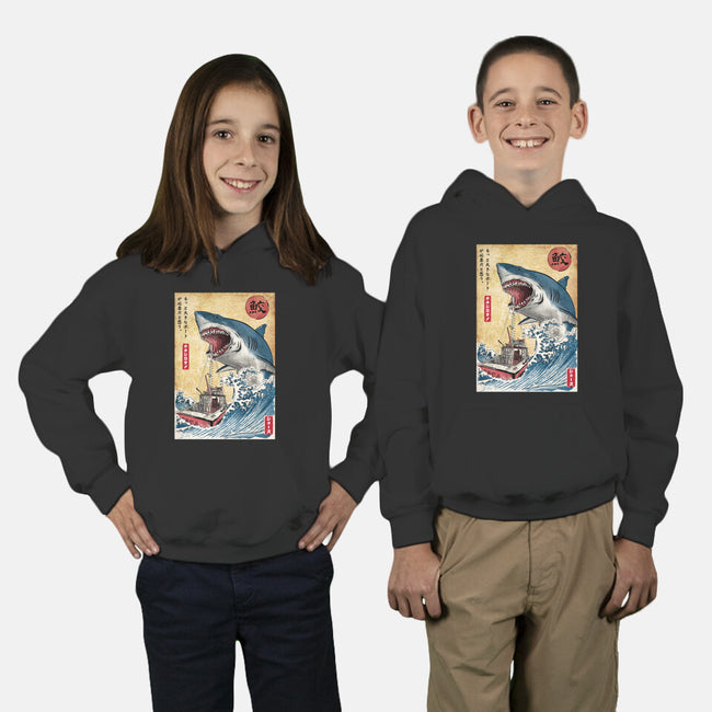 Hunting The Shark In Japan-youth pullover sweatshirt-DrMonekers