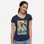 Hunting The Shark In Japan-womens v-neck tee-DrMonekers