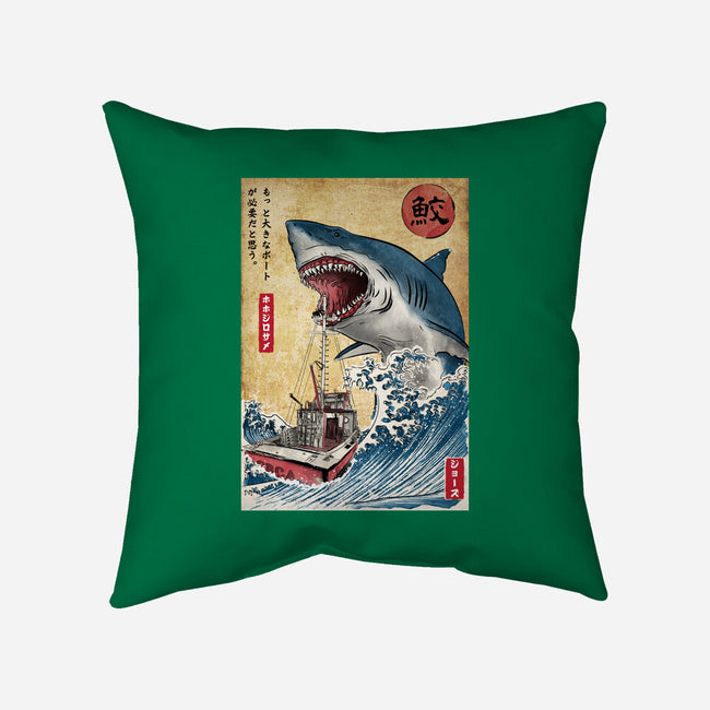 Hunting The Shark In Japan-none removable cover w insert throw pillow-DrMonekers