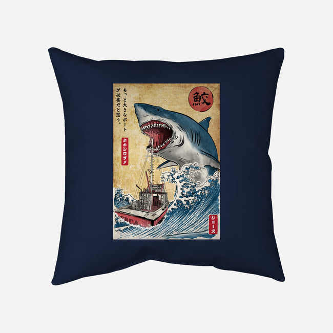 Hunting The Shark In Japan-none removable cover w insert throw pillow-DrMonekers
