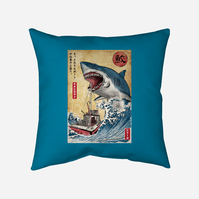 Hunting The Shark In Japan-none removable cover w insert throw pillow-DrMonekers