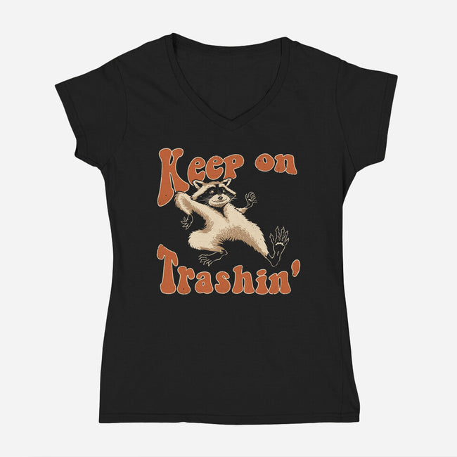 Keep On Trashin'-womens v-neck tee-vp021
