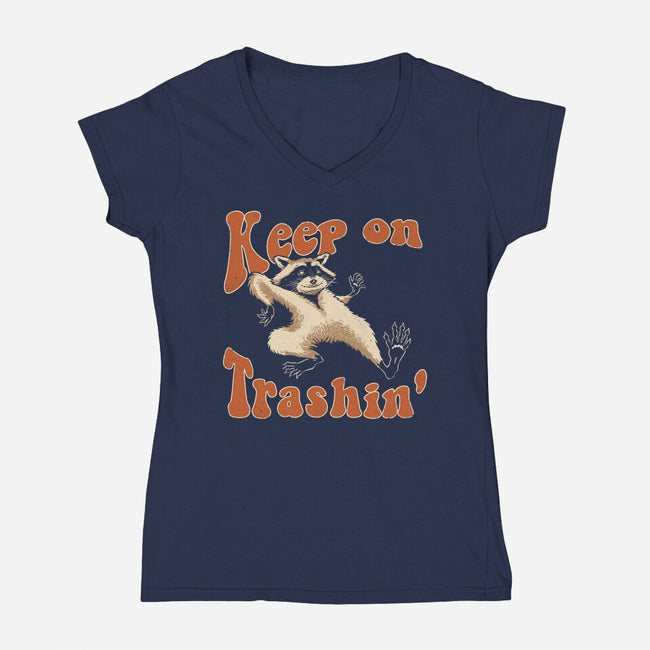 Keep On Trashin'-womens v-neck tee-vp021