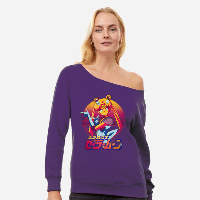 Sailor Cute-womens off shoulder sweatshirt-Odin Campoy