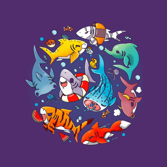 Summer Shark-womens basic tee-Vallina84