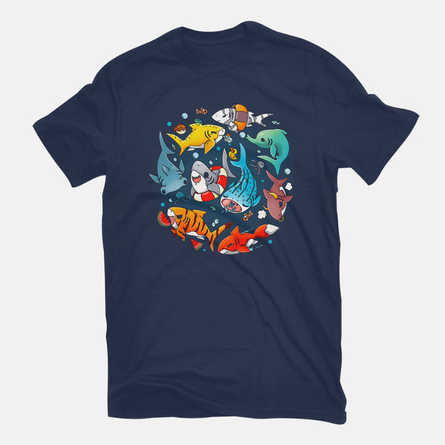 Summer Shark-womens basic tee-Vallina84