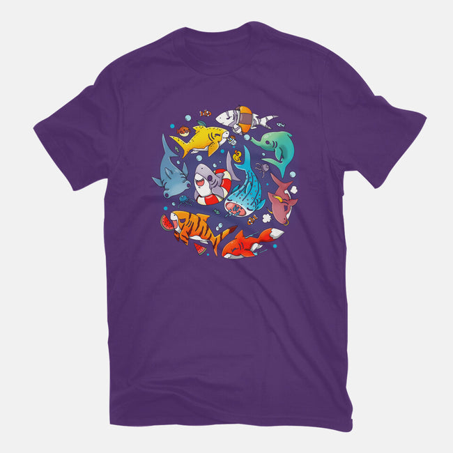 Summer Shark-womens basic tee-Vallina84