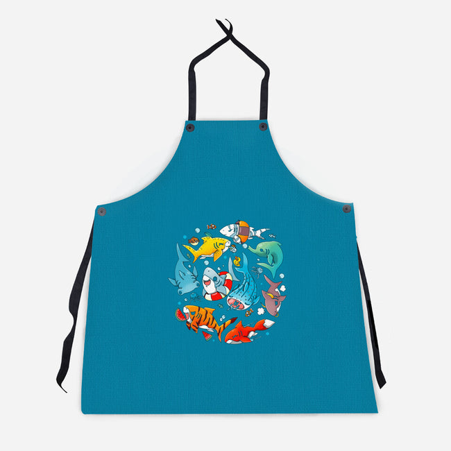 Summer Shark-unisex kitchen apron-Vallina84