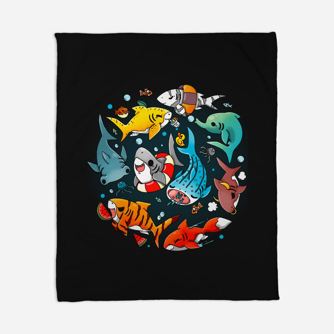 Summer Shark-none fleece blanket-Vallina84