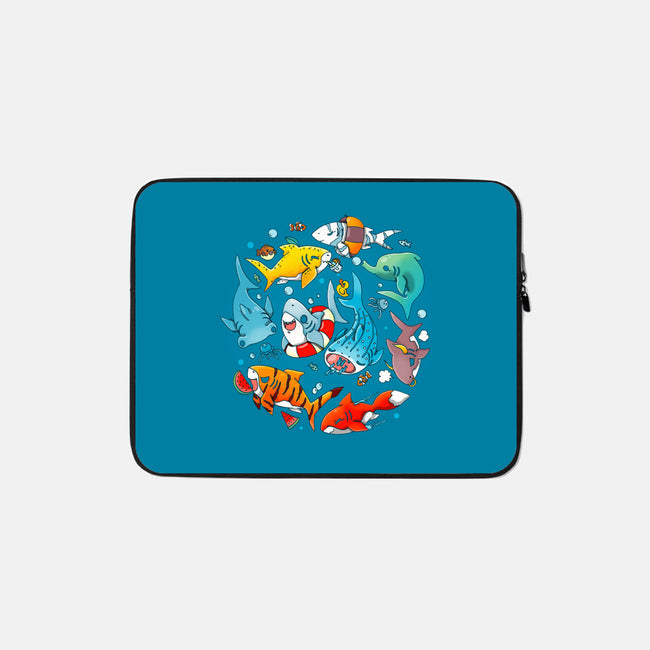 Summer Shark-none zippered laptop sleeve-Vallina84