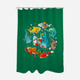 Summer Shark-none polyester shower curtain-Vallina84