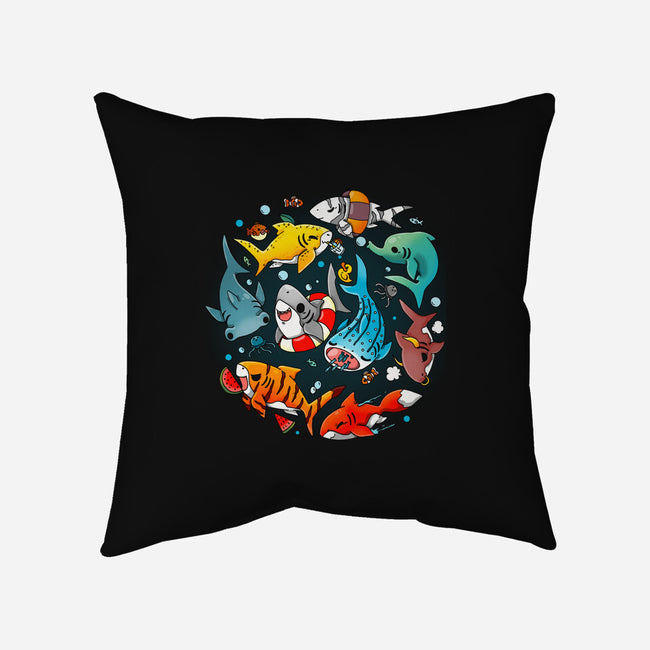 Summer Shark-none removable cover w insert throw pillow-Vallina84