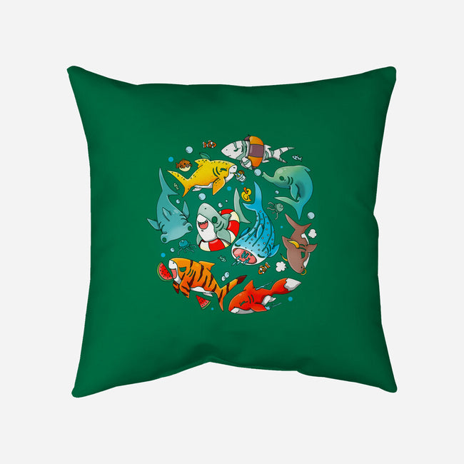 Summer Shark-none removable cover w insert throw pillow-Vallina84