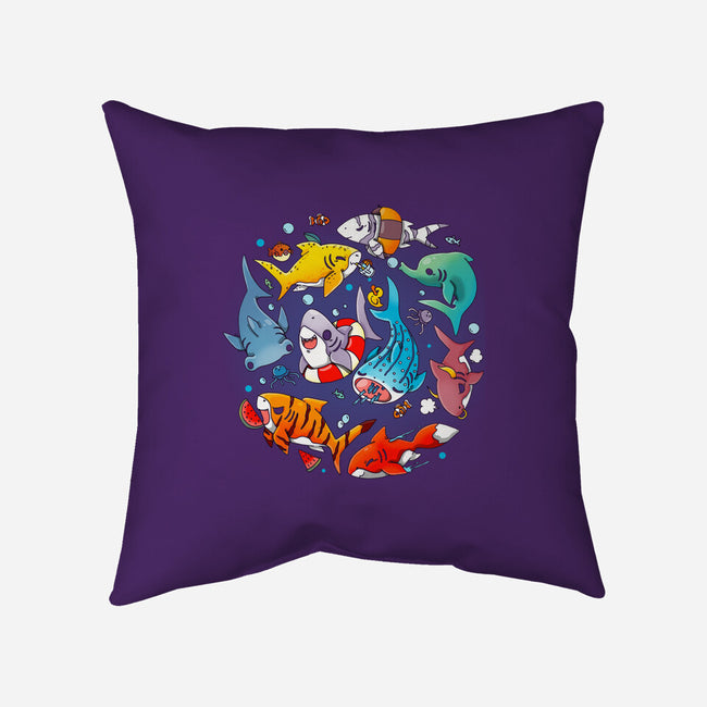 Summer Shark-none removable cover w insert throw pillow-Vallina84