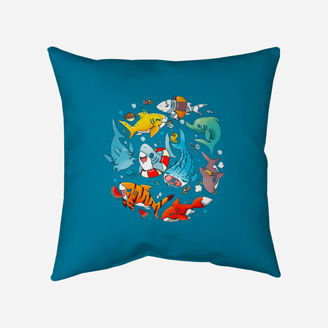 Summer Shark-none removable cover w insert throw pillow-Vallina84