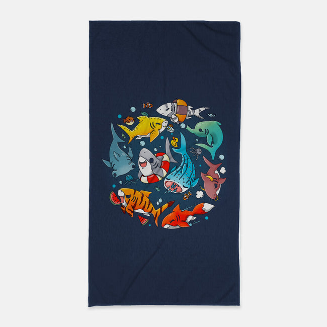 Summer Shark-none beach towel-Vallina84