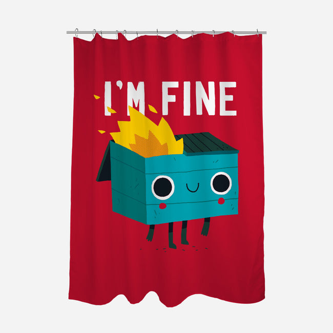 Dumpster Is Fine-none polyester shower curtain-DinoMike